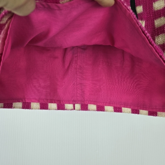 Topshop Women's Pink And White Geometric Print Mini Skirt Size 6 Barbiecore - Picture 5 of 9